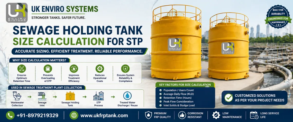 Sewage Holding Tank Size Calculation for STP